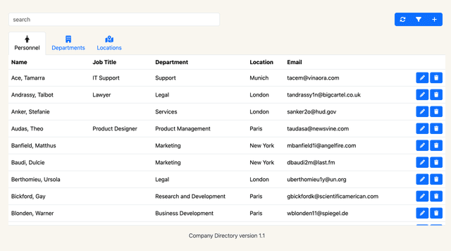 Company Directory Web App